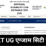 NEET UG Exam City 2026